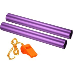 PATIKIL Relay Track Baton Aluminum Tube Field Running Race Stick with Whistle Corrosion Resistant for Outdoor Athletics Sport Game Practice Tool