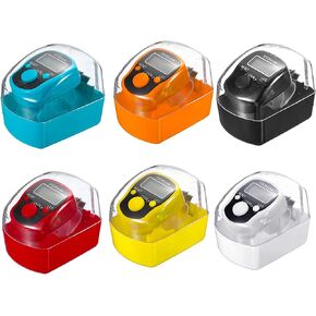 عداد أصابع رقمي مكون من 6 قطع مزود بإضاءة LED، تسبيح ملون مكون من 5 أرقام مع ضوء LED، وحلقة حمل، وحقيبة صلبة فردية للمسلمين يصلون ومسار جولف