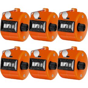 TOODOO 6 Pack Hand Tally Counter 4 Digit Mechanical Palm Click Counter Plastic Hand Held Counter Clicker with Metal Finger Ring for Counting Numbers School Golf Sports Events Office Stadium