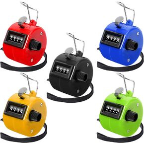Handheld Mechanical Counter Clicker, 5 Pcs 4-Digital Number Tally Click Counter for School Event Golf Sports Office Stadium