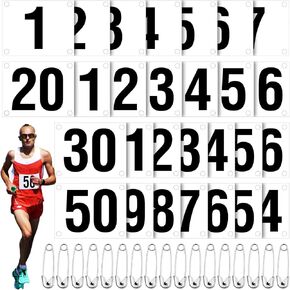 Running Bib Numbers with Safety Pins for Marathon Sports Competition Events Tearproof Waterproof, 6 x 7.5 Inch