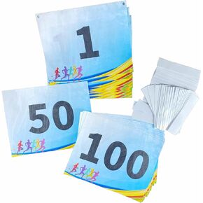Tyvek Race Bibs Running Numbers Bibs with Race Bib Tape Instead Pins Track Bib Numbers for Tryouts Racing Bibs Audition Numbers for Marathon Runners Events Sports Games