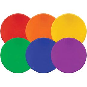 Champion Sports XLMSPSET Poly Spot Markers for Sports, Activities, and Social Distancing - 12-inch, Set of 6 - Multicolor