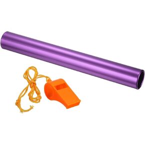 PATIKIL Relay Track Baton, Aluminum Tube Field Running Race Stick with Whistle Corrosion Resistant for Outdoor Athletics Sport Game Practice Tool