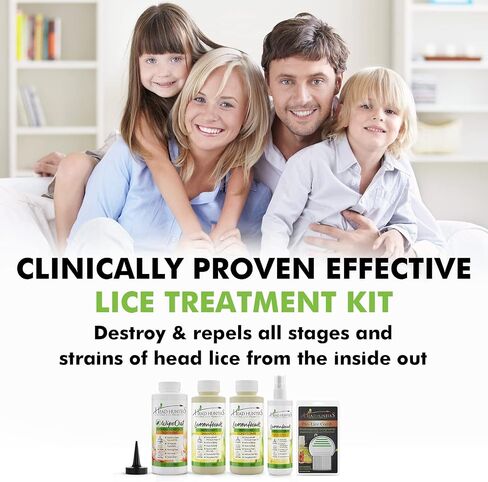 Head Hunters Deluxe Pro Natural Lice Treatment Extra Strength Family Head Lice Shampoo Kit with Lice Repellent Spray, Daily Lice Shampoo and Conditioner, & Lice Comb - Head Lice Treatment Kit in Saudi Arabia
