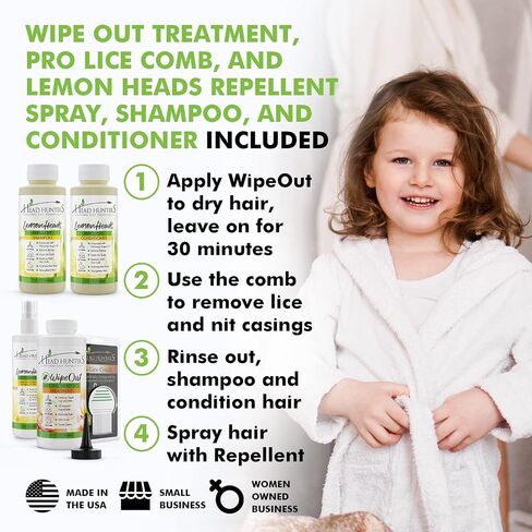 Head Hunters Deluxe Pro Natural Lice Treatment Extra Strength Family Head Lice Shampoo Kit with Lice Repellent Spray, Daily Lice Shampoo and Conditioner, & Lice Comb - Head Lice Treatment Kit in Saudi Arabia