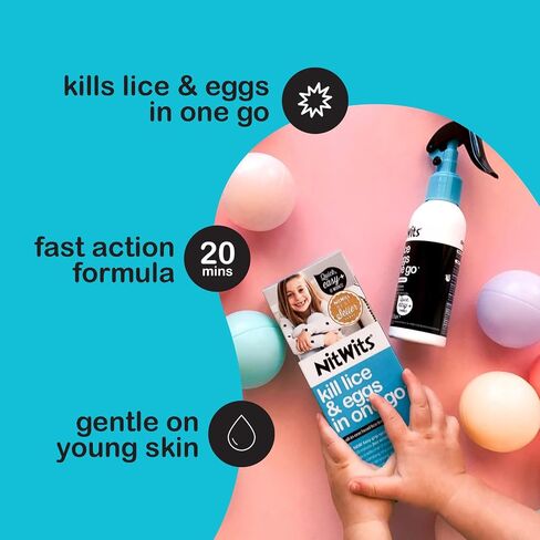 NitWits All-in-One Head Lice Treatment Spray, Kills Nits & Eggs, Includes Lice Spray 120ml & Nit Comb in Saudi Arabia