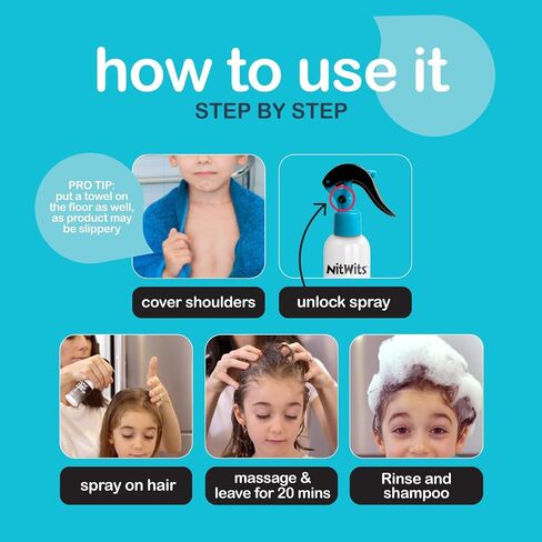NitWits All-in-One Head Lice Treatment Spray, Kills Nits & Eggs, Includes Lice Spray 120ml & Nit Comb in Saudi Arabia