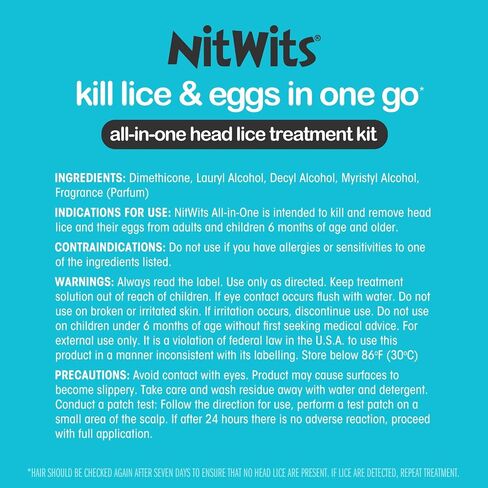 NitWits All-in-One Head Lice Treatment Spray, Kills Nits & Eggs, Includes Lice Spray 120ml & Nit Comb in Saudi Arabia