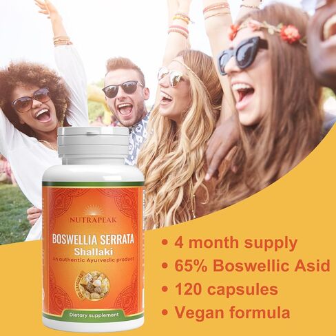 Ayurveda Boswellia Extract Capsules | 4 Months Supply | Boswellic 65% Acids | Non-GMO | Vegan | 120 Capsules in Saudi Arabia