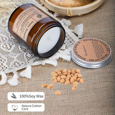 شموع عطرية، شموع معطرة قوية للنساء، شموع الصويا من خشب الصندل الوردي لتخفيف التوتر والاسترخاء، هدية لغرفة النوم المنزلية، هدية عيد الشكر وعيد الميلاد وعيد الأم in Saudi Arabia