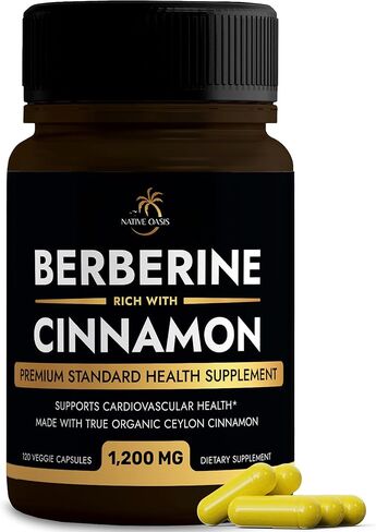 مكمل البربرين مع قرفة سيلان | Berberine HCL 1,200mg Plus Ceylon Cinnamon من سريلانكا لصحة القلب وتخفيف الوزن ودعم المناعة | لا يحتوي على كائنات معدلة وراثيًا، تم اختباره معمليًا، بدون مواد مالئة | 120 قيراط. in Saudi Arabia