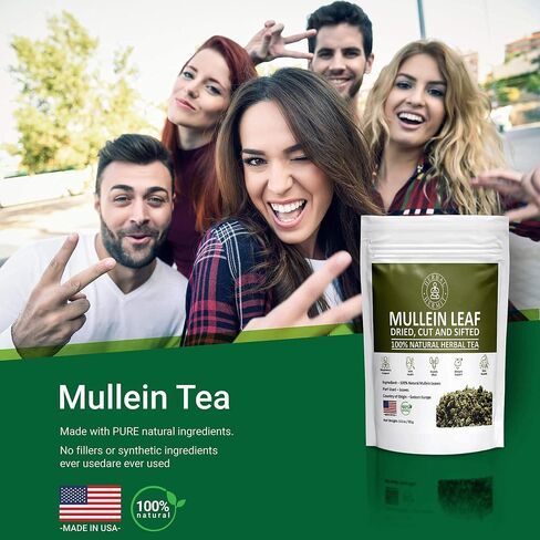 Herbal Hermit Mullein Leaf Tea (3 oz/85 grams) Herb for Respiratory Support, Mucous Membranes, Lung Cleanse Dried Leaves Blend, Cut and Sifted Made in USA in Saudi Arabia