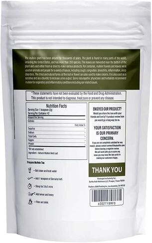 Herbal Hermit Mullein Leaf Tea (3 oz/85 grams) Herb for Respiratory Support, Mucous Membranes, Lung Cleanse Dried Leaves Blend, Cut and Sifted Made in USA in Saudi Arabia