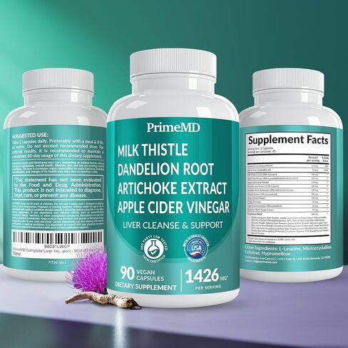 32-in-1 Liver Supplement with Milk Thistle and Dandelion Root - Liver Detox and Cleanse with Artichoke Extract and Beetroot Powder for Liver Support - Active Liver Health Formula with 1426 mg (90ct) in Saudi Arabia