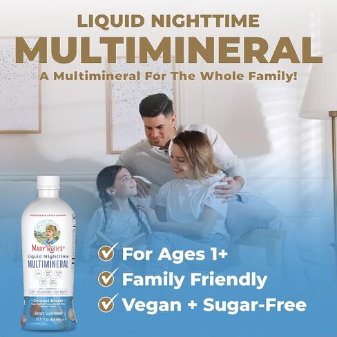 Nighttime Liquid Multimineral Sleep Supplement | Sugar Free | Calm Magnesium Citrate Sleep | NO Melatonin | Calcium Magnesium Zinc | Available in 4 Flavors | Vegan | Gluten Free | 15 Servings in Saudi Arabia