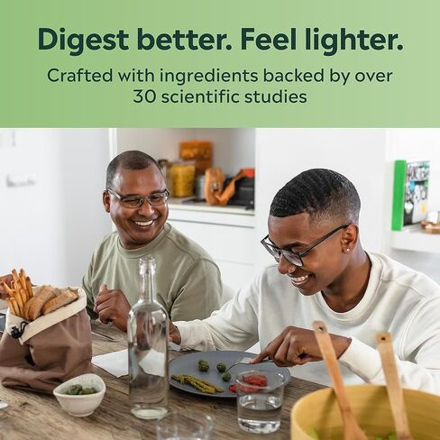 مكمل غاز الجذع والجذور | يخفف الغازات العرضية | مصنوع من البروبيوتيك والإنزيمات الهاضمة والزنجبيل | نباتي وخالي من الغلوتين، 30 كبسولة in Kuwait