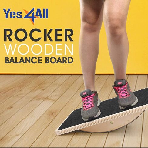 Yes4All 350LBS Professional Wooden Balance Board for Physical Therapy, Anti-Slip Rocker Board, Wobble Board for Standing Desk in Saudi Arabia
