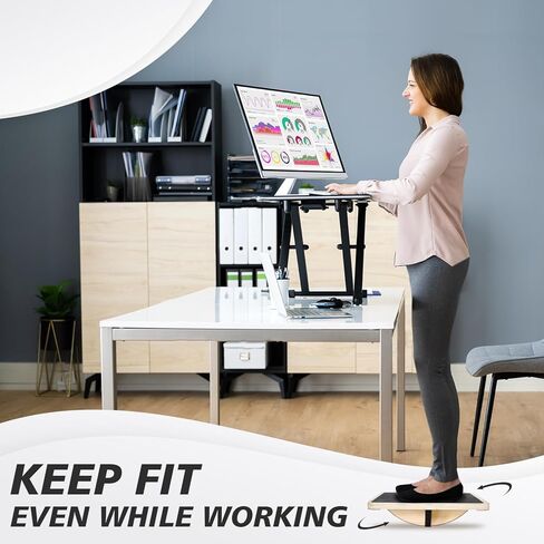 Yes4All 350LBS Professional Wooden Balance Board for Physical Therapy, Anti-Slip Rocker Board, Wobble Board for Standing Desk in Saudi Arabia