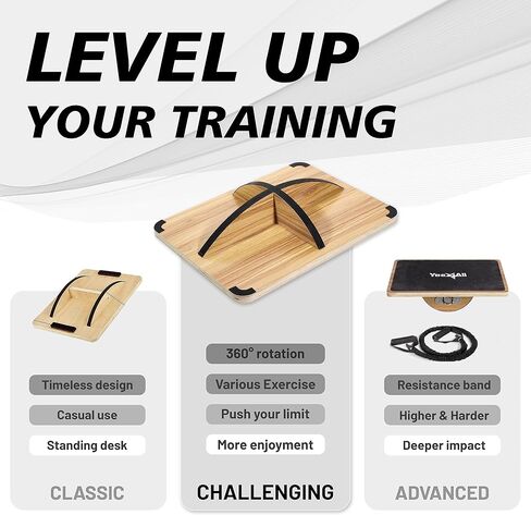 Yes4All 350LBS Professional Wooden Balance Board for Physical Therapy, Anti-Slip Rocker Board, Wobble Board for Standing Desk in Saudi Arabia
