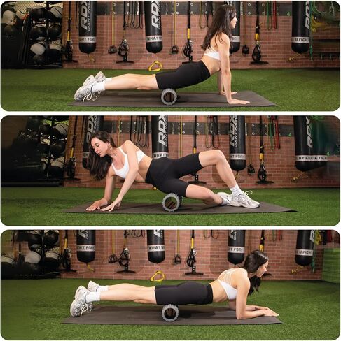 Textured Foam Rollers for Muscle Massage – HIGH-Density [Firm] Back Foam Roller for Back Pain Relief & Muscle Recovery in Legs & Arms – Hollow Foam Roller for Muscle Exercises by PowX, 5.5x17.7 in. in Kuwait