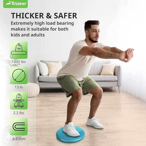 Trideer Wobble Cushion with Inflation Pump - Wiggle Seat for Sensory Kids(Multiple Colors), Core Balance Disc (Extra Thick) in Kuwait