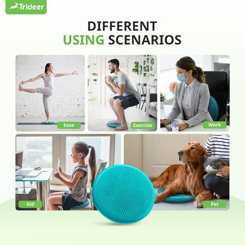 Trideer Wobble Cushion with Inflation Pump - Wiggle Seat for Sensory Kids(Multiple Colors), Core Balance Disc (Extra Thick) in Kuwait