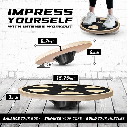 Yes4All Versatile Wooden Wobble Balance Board, Balance Trainer for Physical Therapy, Standing Desk, Core Training, Exercise Balance Stability Trainer in Saudi Arabia