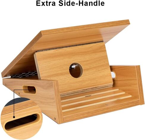 StrongTek Professional Wooden Slant Board, Adjustable Incline Board and Calf Stretcher, Stretch Board - Extra Side-Handle Design for Portability in Saudi Arabia