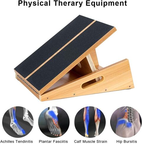 StrongTek Professional Wooden Slant Board, Adjustable Incline Board and Calf Stretcher, Stretch Board - Extra Side-Handle Design for Portability in Saudi Arabia