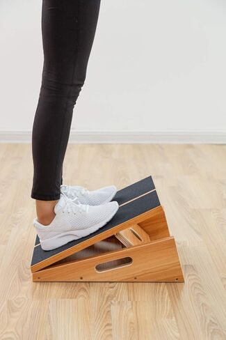 StrongTek Professional Wooden Slant Board, Adjustable Incline Board and Calf Stretcher, Stretch Board - Extra Side-Handle Design for Portability in Saudi Arabia