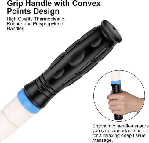 iGreely Premium Muscle Roller عصا التدليك القصوى 17 بوصة الموصى بها من قبل المعالجين الفيزيائيين تعزز الشفاء السريع وتخفيف التشنجات وألم العضلات الضيقة - أبيض in Kuwait
