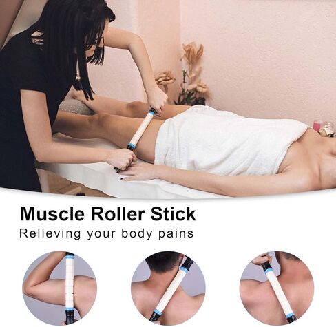 iGreely Premium Muscle Roller عصا التدليك القصوى 17 بوصة الموصى بها من قبل المعالجين الفيزيائيين تعزز الشفاء السريع وتخفيف التشنجات وألم العضلات الضيقة - أبيض in Kuwait