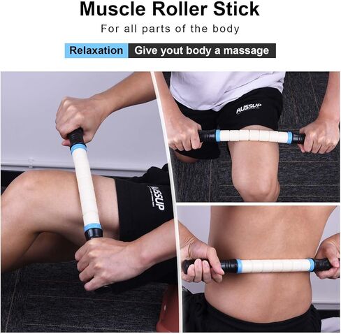 iGreely Premium Muscle Roller عصا التدليك القصوى 17 بوصة الموصى بها من قبل المعالجين الفيزيائيين تعزز الشفاء السريع وتخفيف التشنجات وألم العضلات الضيقة - أبيض in Kuwait