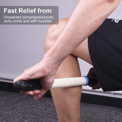 iGreely Premium Muscle Roller عصا التدليك القصوى 17 بوصة الموصى بها من قبل المعالجين الفيزيائيين تعزز الشفاء السريع وتخفيف التشنجات وألم العضلات الضيقة - أبيض in Kuwait