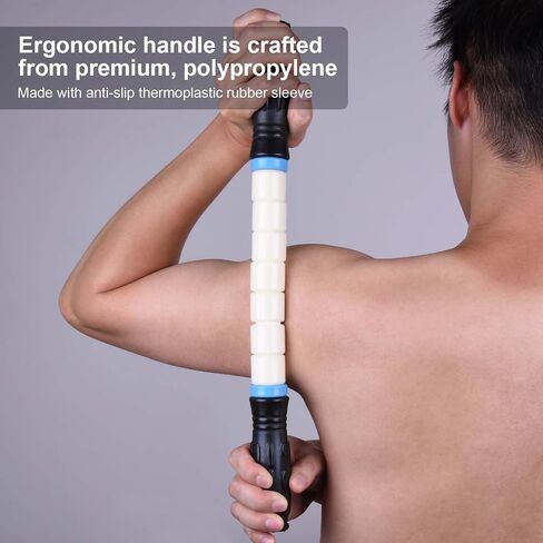 iGreely Premium Muscle Roller عصا التدليك القصوى 17 بوصة الموصى بها من قبل المعالجين الفيزيائيين تعزز الشفاء السريع وتخفيف التشنجات وألم العضلات الضيقة - أبيض in Kuwait