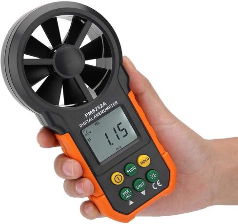 PEAKMETER PM6252A Digital Anemometer,Portable High Exactness Handheld Wind Speed Meter Gauge Air Volume Measuring Meter for Weather Data Collection and Windsurfing Kite Flying Sailing in Saudi Arabia