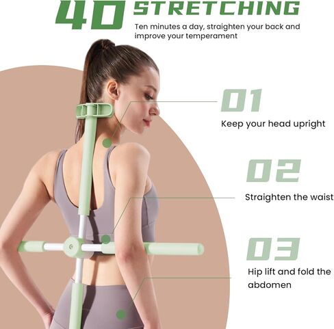 مجموعة مصحح وضعية اليوغا - تصميم قابل للسحب لتصحيح الحدباء للبالغين والأطفال، أداة تمدد ومصحح الوضعية - تعزيز مرونة الوضعية وتصحيحها in Kuwait