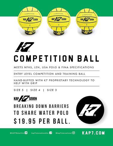 KAP7 Size 5 COMP Water Polo Ball (Yellow) in Kuwait