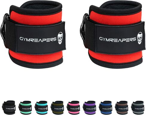 Gymreapers Ankle Straps (Pair) For Cable Machine Kickbacks, Glute Workouts, Lower Body Exercises - Adjustable Leg Straps with Neoprene Padding in Kuwait