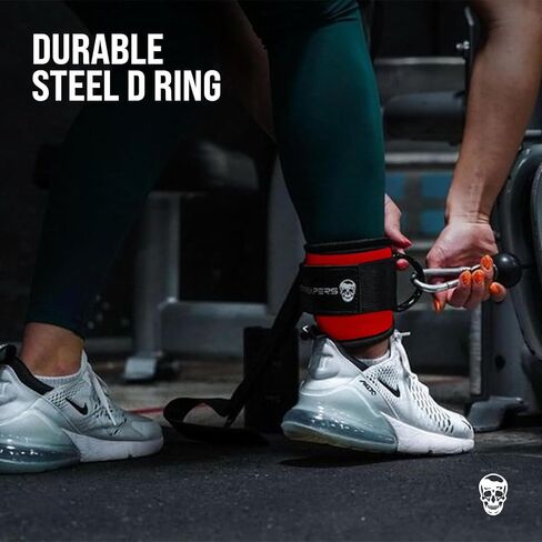 Gymreapers Ankle Straps (Pair) For Cable Machine Kickbacks, Glute Workouts, Lower Body Exercises - Adjustable Leg Straps with Neoprene Padding in Kuwait
