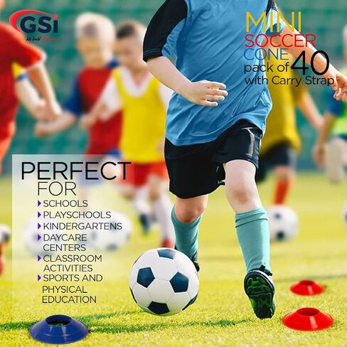 GSI Soccer Cones for Sports | Comes with Shoulder Strap | for Agility Training Drills in Saudi Arabia