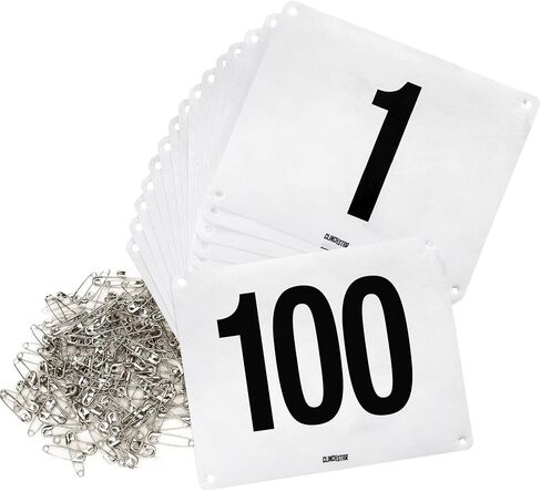 Clinch Star Running Bib Large Numbers with Safety Pins for Marathon Races and Events - Tyvek Tearproof and Waterproof 6 X 7.5 Inches in Saudi Arabia