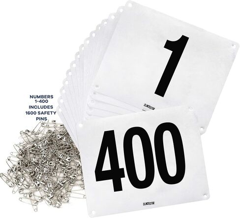Clinch Star Running Bib Large Numbers with Safety Pins for Marathon Races and Events - Tyvek Tearproof and Waterproof 6 X 7.5 Inches in Saudi Arabia