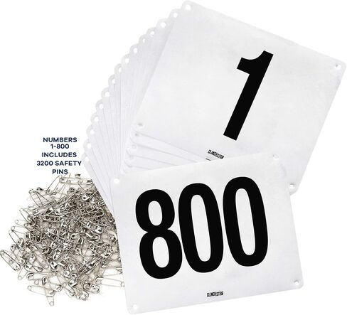 Clinch Star Running Bib Large Numbers with Safety Pins for Marathon Races and Events - Tyvek Tearproof and Waterproof 6 X 7.5 Inches in Saudi Arabia