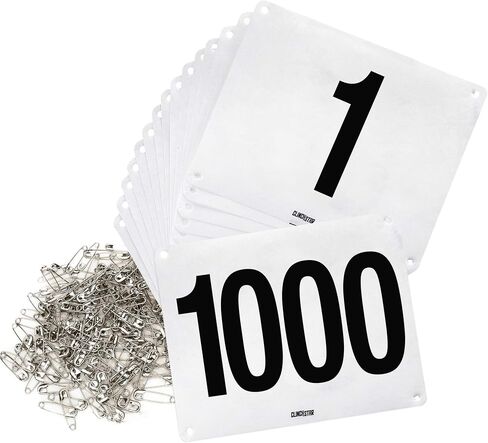 Clinch Star Running Bib Large Numbers with Safety Pins for Marathon Races and Events - Tyvek Tearproof and Waterproof 6 X 7.5 Inches in Saudi Arabia