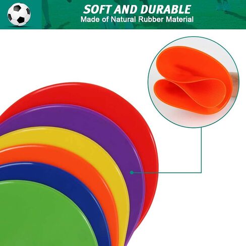Spot Markers 10 Inch Non Slip Rubber Agility Markers Flat Field Cones Floor Dots for Soccer Basketball Sports Speed Agility Training and Drills in Kuwait