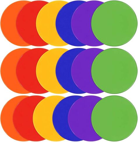 UQXY Spot Markers 10 Inch Non Slip Rubber Agility Markers Flat Field Cones Floor Dots for Soccer Basketball Sports Speed Agility Training and Drills (18PCS) in Kuwait