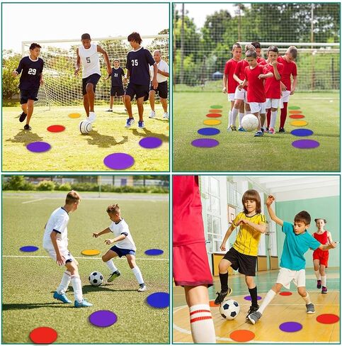 UQXY Spot Markers 10 Inch Non Slip Rubber Agility Markers Flat Field Cones Floor Dots for Soccer Basketball Sports Speed Agility Training and Drills (18PCS) in Kuwait