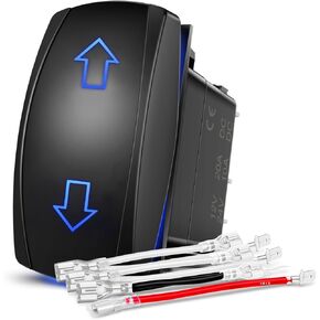 Nilight Side Lights Rocker Switch Led Light Bar Switch 5Pin Laser On Off SPST switches 20A/12V 10A/24V Switch Blue with Jumper Wires Set for Cars Trucks RVs,2 Years Warranty